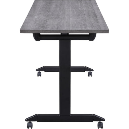 Lorell Mobile Folding Training Table - Rectangle Top - Powder Coated Base - 200 lb Capacity x 63" Table Top Width - 29.50" Height x 63" Width x 24" Depth - Assembly Required - Weathered Charcoal - Lam