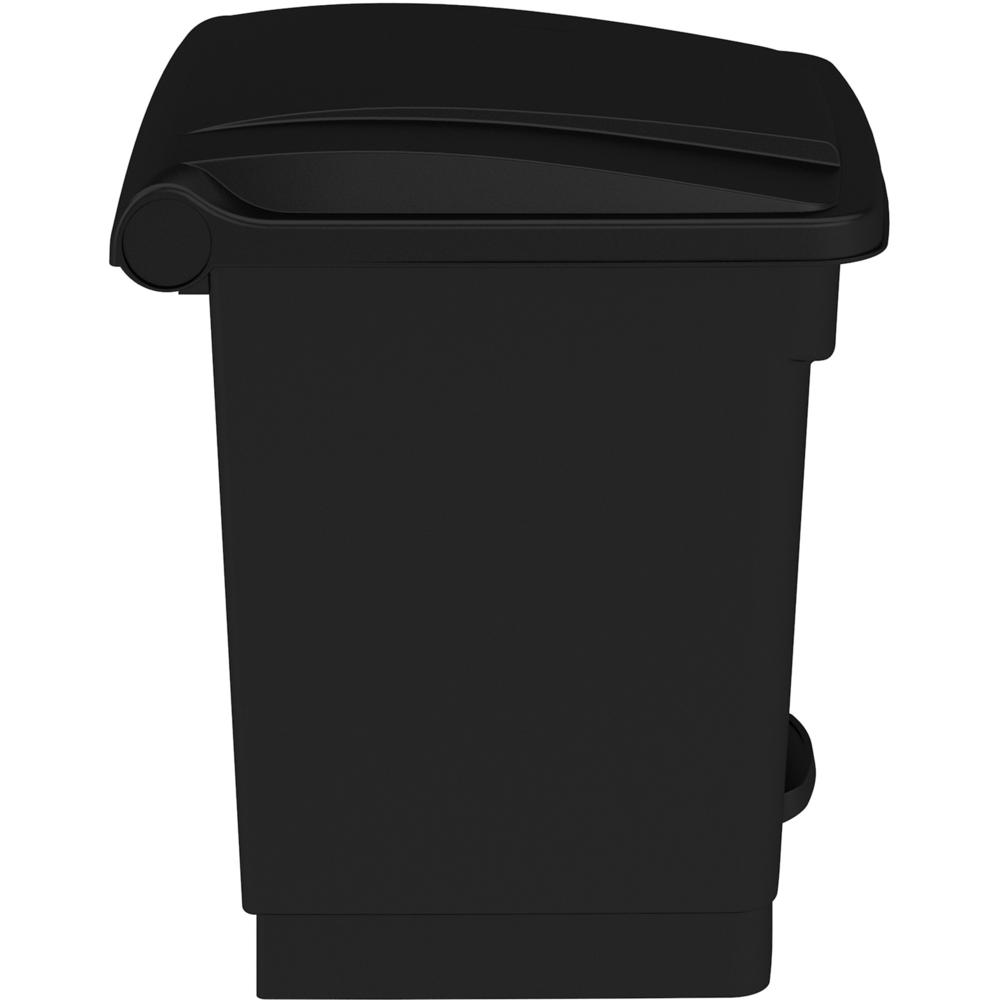 Safco Plastic Step-on Waste Receptacle - 8 gal Capacity - Easy to Clean, Foot Pedal, Lightweight - 17.3" Height x 16" Width x 16" Depth - Plastic - Black - 1 Carton