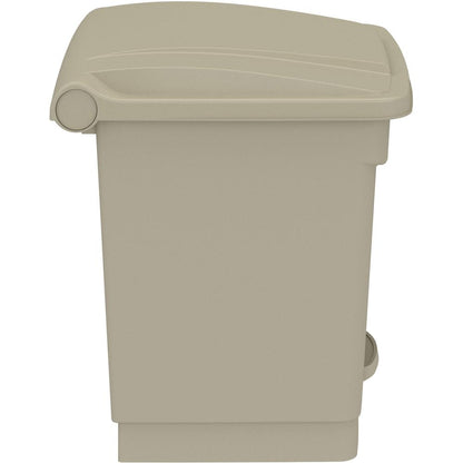 Safco Plastic Step-on Waste Receptacle - 8 gal Capacity - Easy to Clean, Foot Pedal, Lightweight - 17.3" Height x 16" Width x 16" Depth - Plastic - Tan - 1 Carton