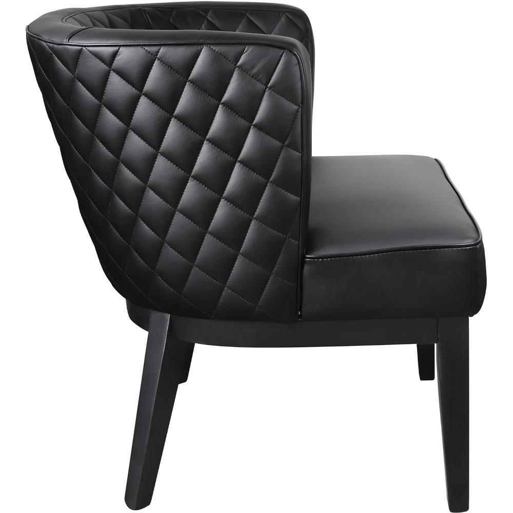 Boss Ava Accent Chair - Black Plush Seat - Black Back - Four-legged Base - 1 Each