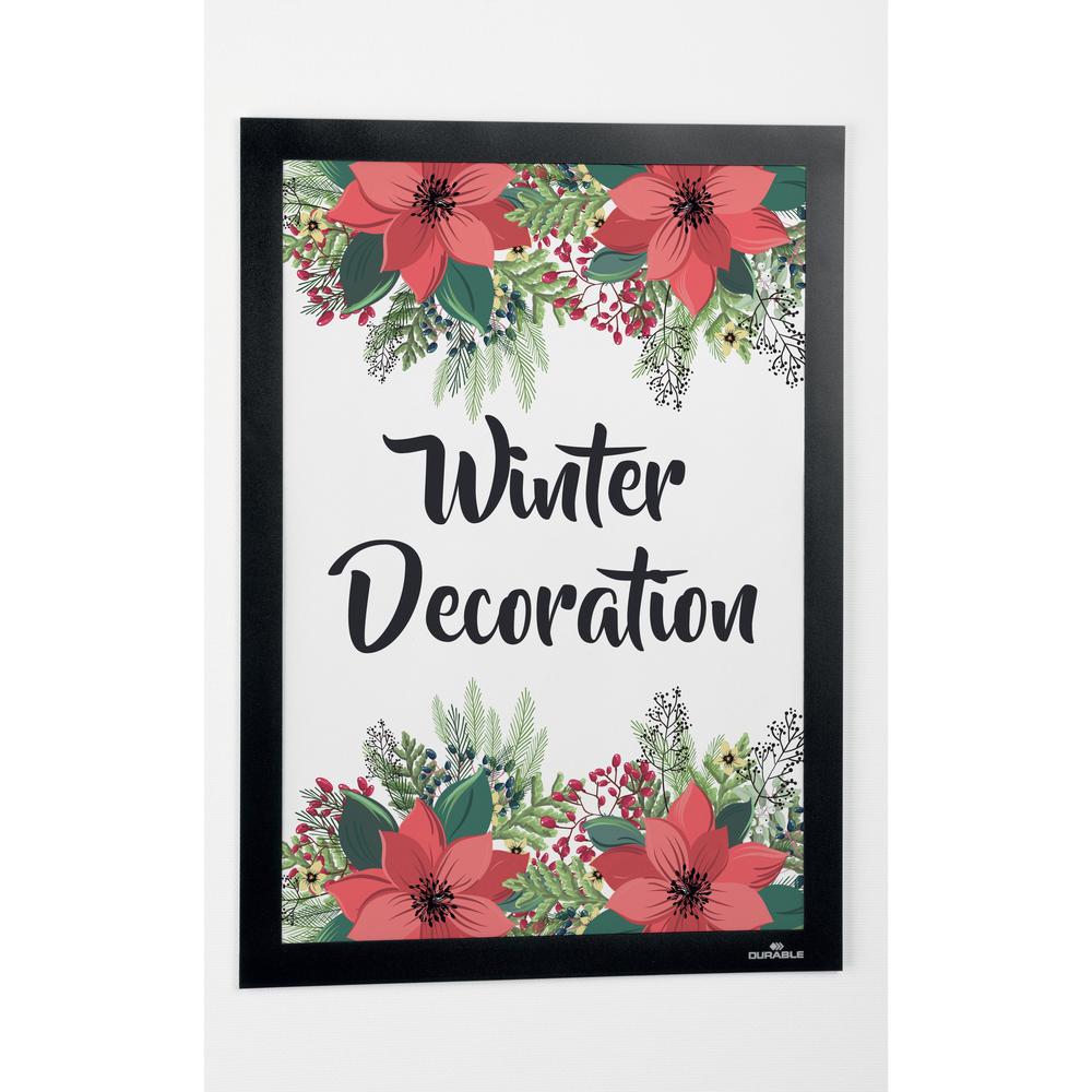 DURABLE DuraFrame Wallpaper - 8.50" x 11" Frame Size - Wall Mountable - Horizontal, Vertical - Sturdy, Anti-glare - 1 Each - Black