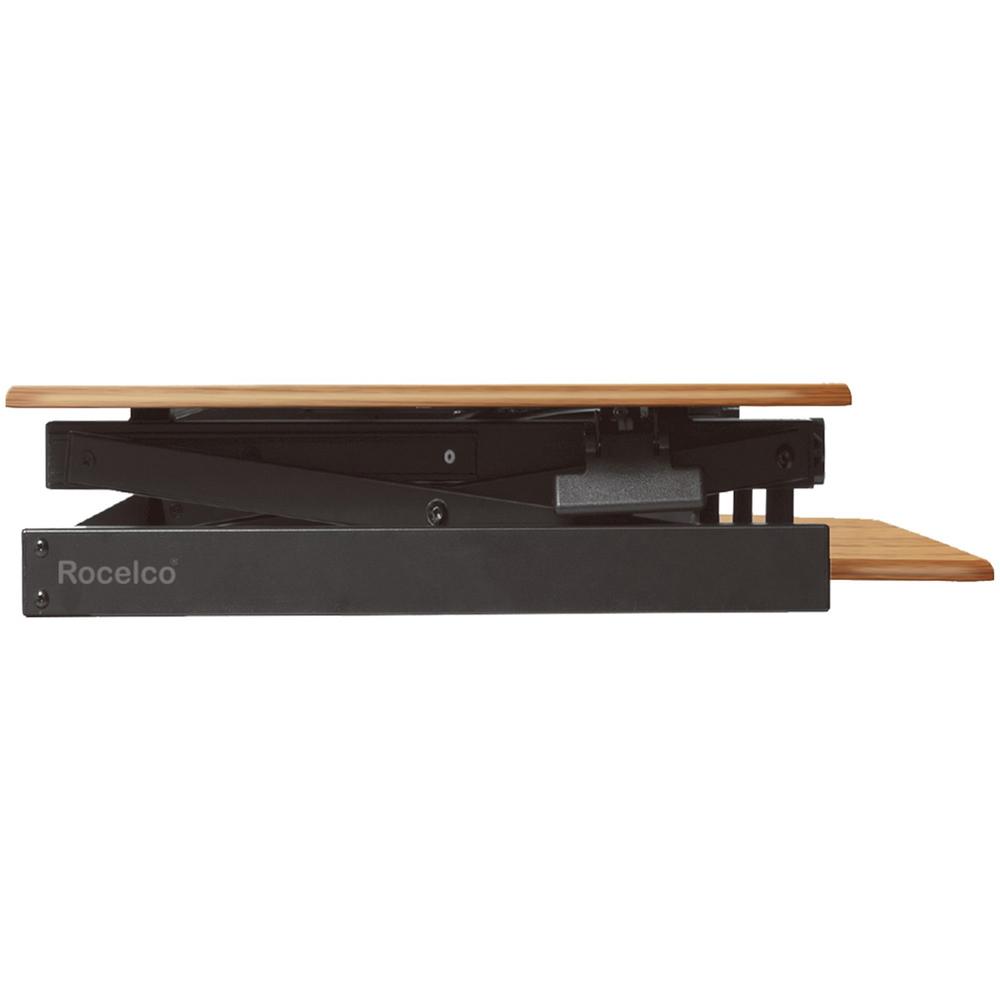 Rocelco DADRT- 46 Sit Stand Desk Riser - Desktop - Teak