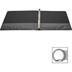 Business Source Round-ring View Binder - 1/2" Binder Capacity - Letter - 8 1/2" x 11" Sheet Size - 125 Sheet Capacity - Round Ring Fastener(s) - 2 Internal Pocket(s) - Polypropylene - Black - Sturdy,