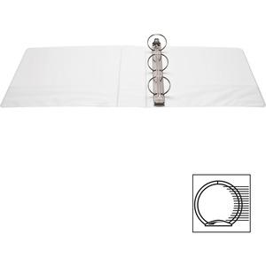 Business Source Round-ring View Binder - 2" Binder Capacity - Letter - 8 1/2" x 11" Sheet Size - 475 Sheet Capacity - Round Ring Fastener(s) - 2 Internal Pocket(s) - Polypropylene - White - Wrinkle-fr