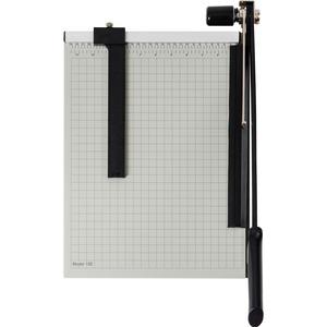 Dahle NA Vantage Guillotine Paper Trimmer - 15 Sheet Cutting Capacity - 15" Cutting Length - Sturdy, Spring-action Handle, Adjustable Back Stop, Alignment Grid - Metal - Gray - 12.3" Length - 1 / Cart