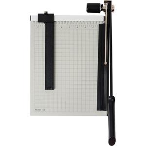 Dahle NA Vantage Guillotine Paper Trimmer - 15 Sheet Cutting Capacity - 12" Cutting Length - Sturdy, Spring-action Handle, Adjustable Back Stop, Alignment Grid - Metal - Gray - 10.3" Length - 1 / Cart