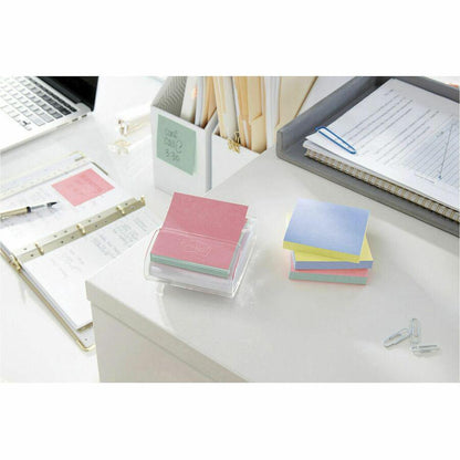 Post-it&reg; Greener Dispenser Notes - 3" x 3" - Square - 100 Sheets per Pad - Positively Pink, Fresh Mint, Moonstone - Paper - Self-stick, Removable, Recyclable, Pop-up, Residue-free, Eco-friendly -