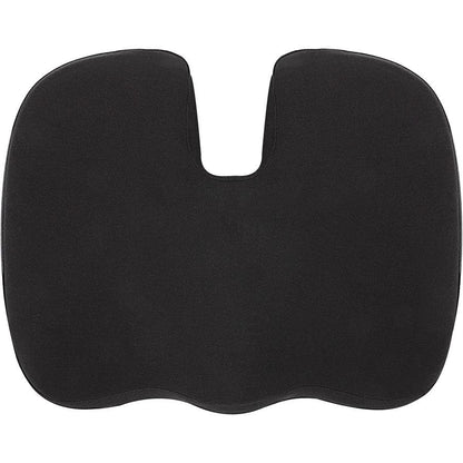 Lorell Butterfly-Shaped Seat Cushion - 17.50" x 15.50" - Fabric, Memory Foam, Silicone - Butterfly - Comfortable, Ergonomic Design, Durable, Machine Washable, Zippered, Anti-slip - Black - 1Each