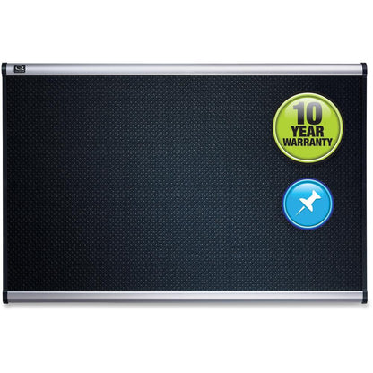 Quartet Prestige Embossed Bulletin Board - 24" Height x 36" Width - Black Foam Surface - Self-healing - Silver Aluminum Frame - 1 Each