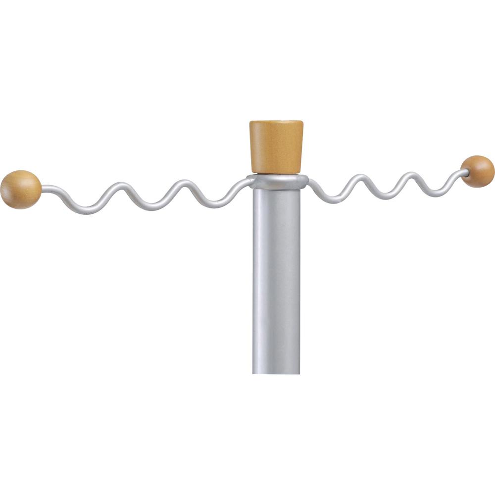 Alba Coat Tree Costumer - 4 Hooks - 6 Hangers - 2 Pegs - for Garment - Wood, Metal - Chrome - 1 Each