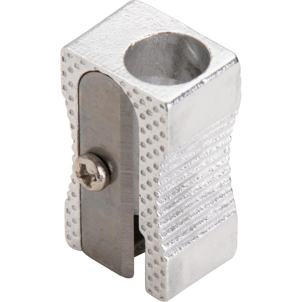 Integra Aluminum Pocket Pencil Sharpener - 1 Hole(s) - Aluminum - Silver - 1 Each