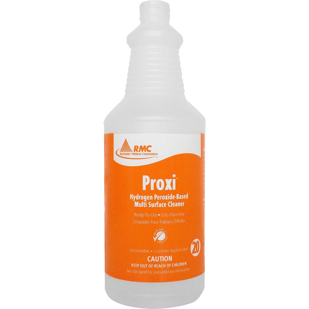 RMC Proxi Cleaner Dispenser Bottles - 48 / Carton - Frosted Clear - Plastic