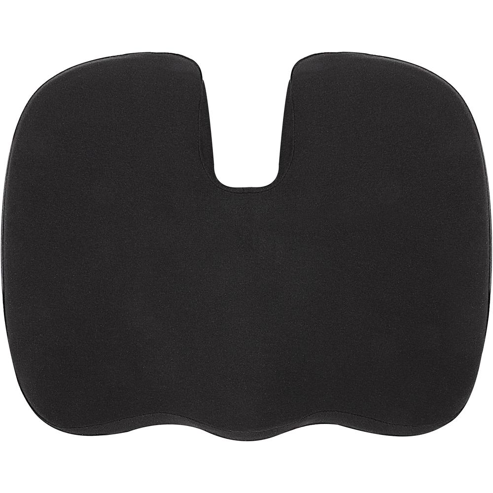 Lorell Butterfly-Shaped Seat Cushion - 17.50" x 15.50" - Fabric, Memory Foam, Silicone - Butterfly - Comfortable, Ergonomic Design, Durable, Machine Washable, Zippered, Anti-slip - Black - 1Each
