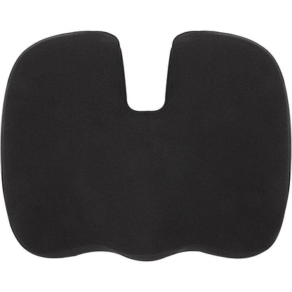 Lorell Butterfly-Shaped Seat Cushion - 17.50" x 15.50" - Fabric, Memory Foam, Silicone - Butterfly - Comfortable, Ergonomic Design, Durable, Machine Washable, Zippered, Anti-slip - Black - 1Each