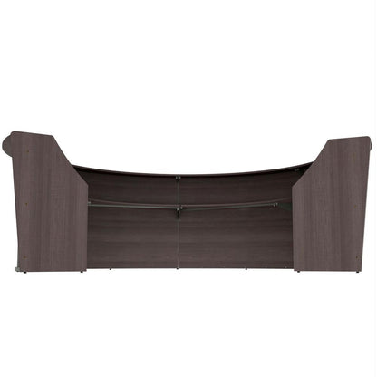 Linea Italia 4-Unit Curved Reception Desk - 11.8 ft x 107" x 46" - Material: Thermofused Laminate (TFL) - Finish: Mocha