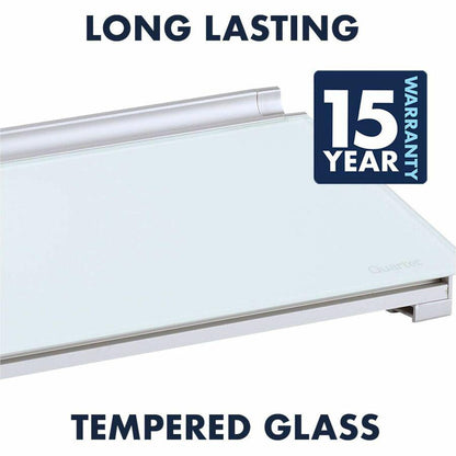 Quartet Glass Dry-Erase Desktop Computer Pad - 18" (1.5 ft) Width x 6" (0.5 ft) Height - White Glass Surface - Rectangle - Horizontal - 1 Each