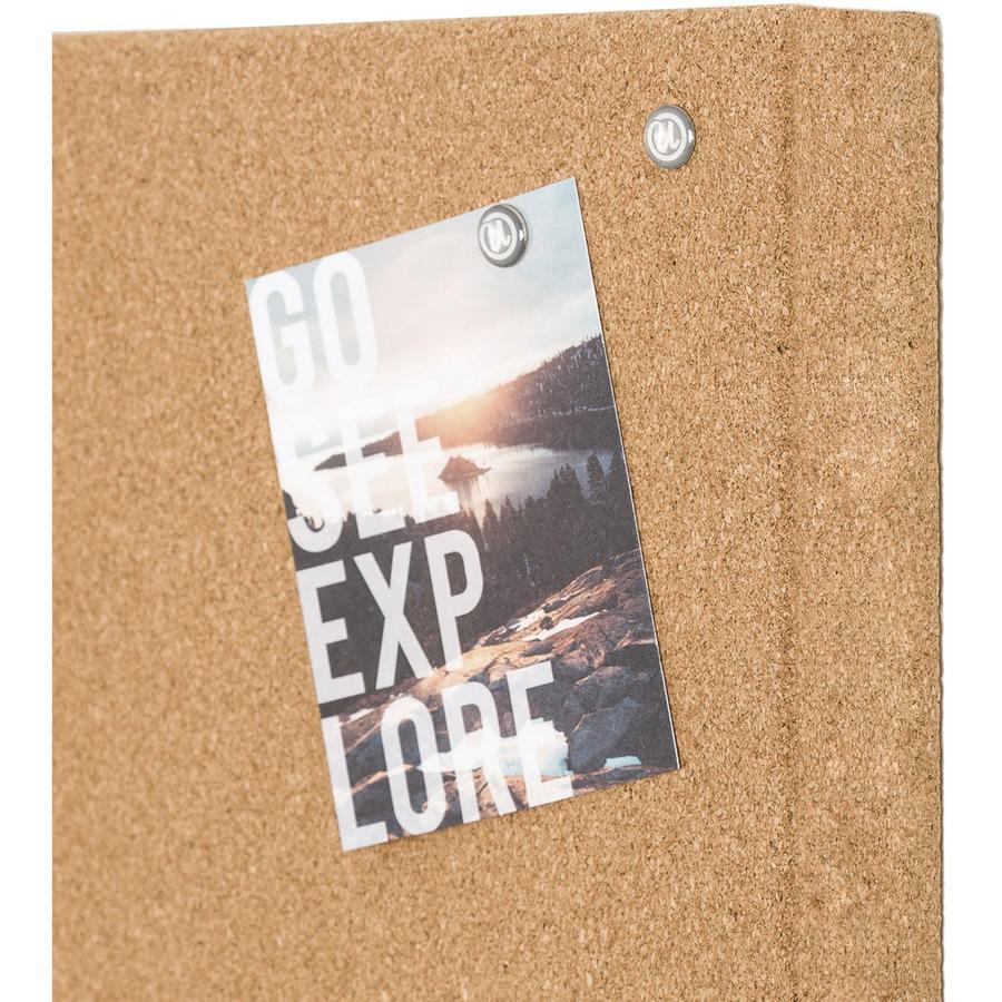 U Brands Cork Canvas Bulletin Board - 23" X 17" , Natural Cork Surface - Self-healing, Durable, Mounting System, Tackable, Frameless - 1 Each