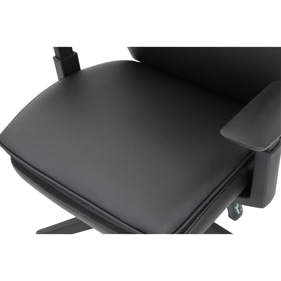 Lorell Soft High-back Executive Office Chair - Black Vinyl Seat - Black Vinyl Back - Black Frame - High Back - 5-star Base - Armrest - 1 Each