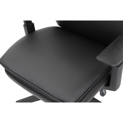 Lorell Soft High-back Executive Office Chair - Black Vinyl Seat - Black Vinyl Back - Black Frame - High Back - 5-star Base - Armrest - 1 Each