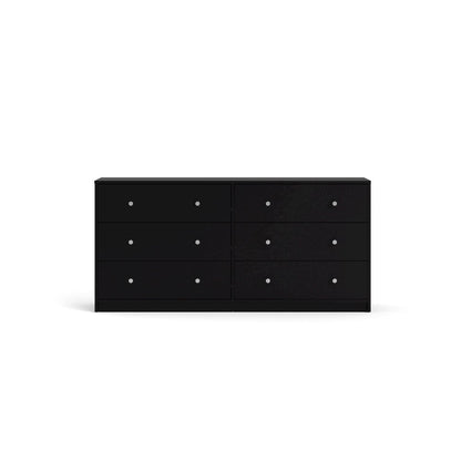 Furnifact Black Dresser for Bedroom – Modern 6 Drawer Dresser with Spacious Storage – Sleek Black Dresser and Bedroom Dresser for Clothes and Essentials