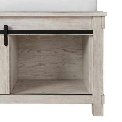 White Queen Bed Frame with Ample Storage - Elegant Design