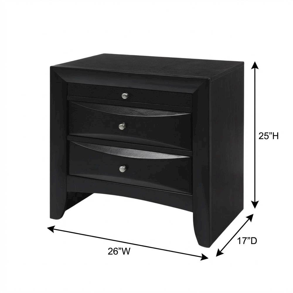 Black Bedroom Nightstand with Modern Transitional Design