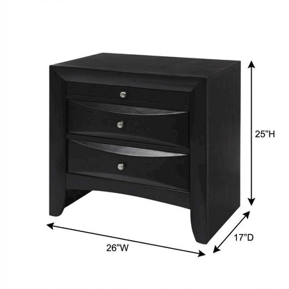 Black Bedroom Nightstand with Modern Transitional Design