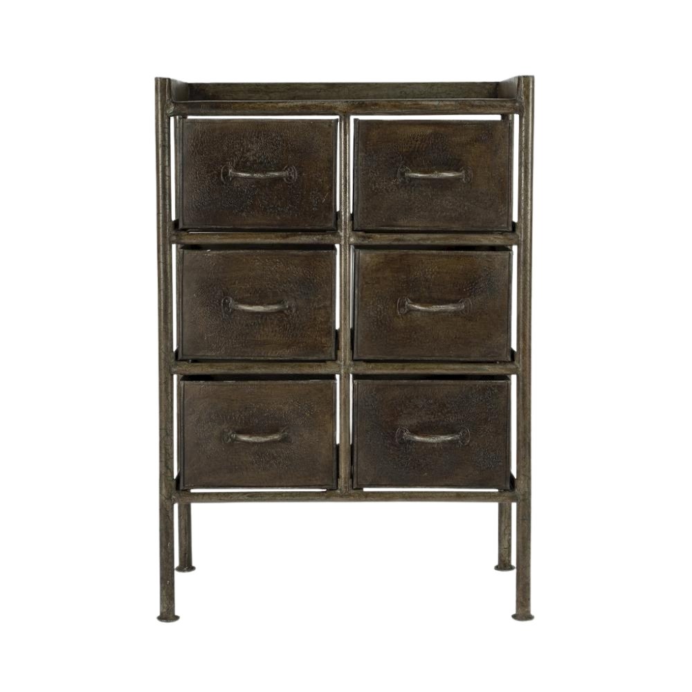 Iron Short Dresser – 6 Drawer Dresser for Closet and Bedroom Use