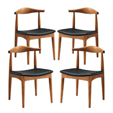 Wooden Dining Chairs for Kitchen and Modern Dining Room Tables, Black, Set of 4