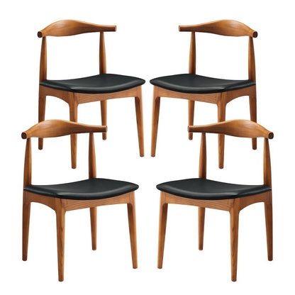 Wooden Dining Chairs for Kitchen and Modern Dining Room Tables, Black, Set of 4