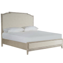 King-sized Panel Bed in Rolling Fog Gray with Distressed Finish