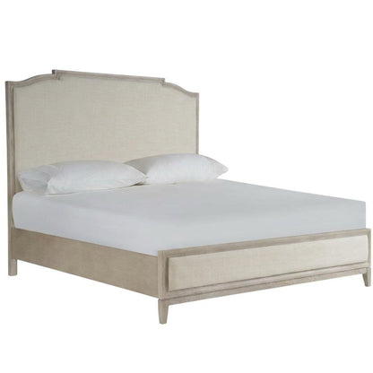 King-sized Panel Bed in Rolling Fog Gray with Distressed Finish