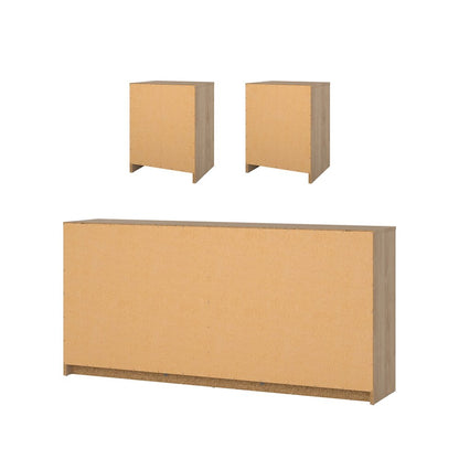 3-Piece Bedroom Set - 6 Drawer Double Dresser And Nightstand Set Of 2