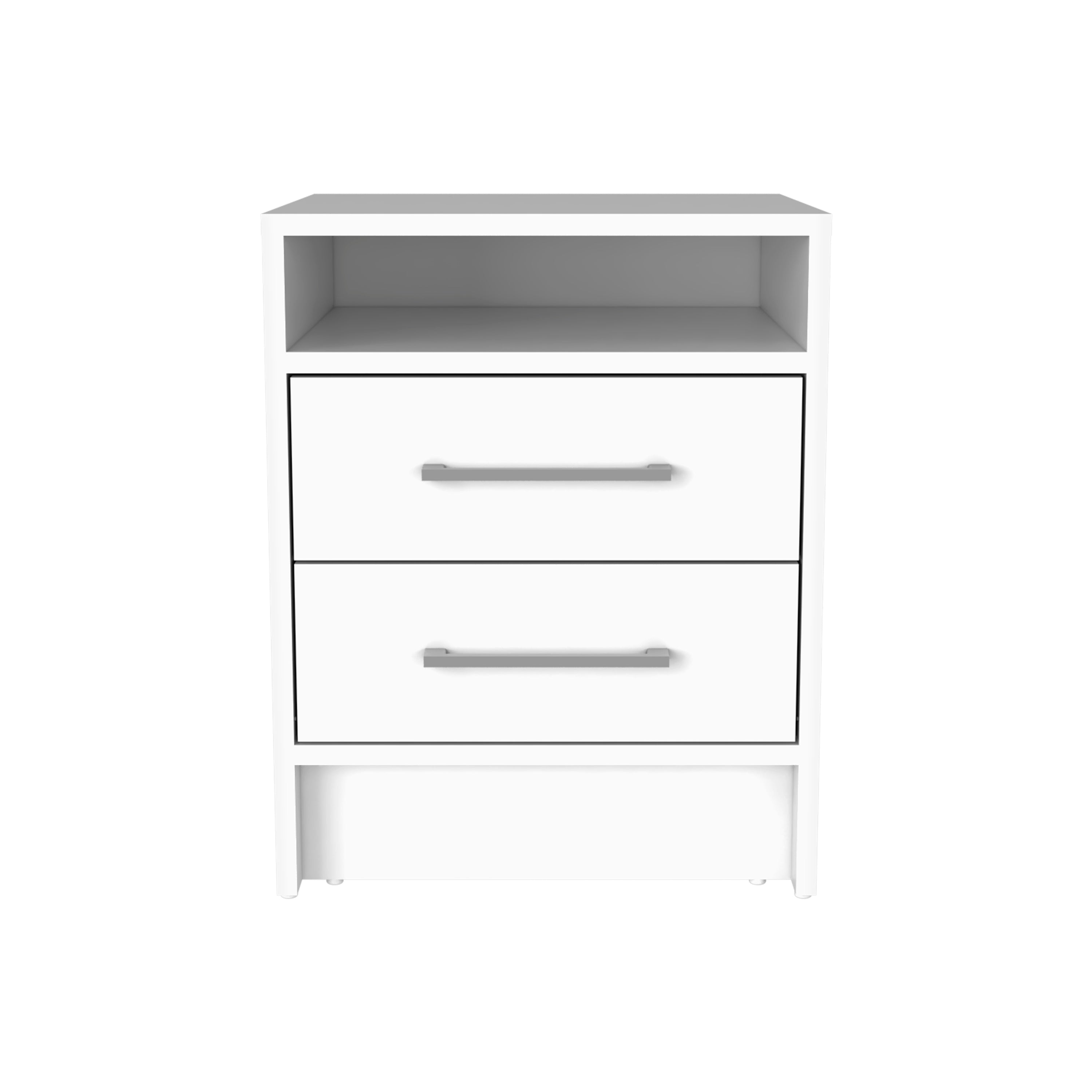 Greter 24"  Two-Drawer Night Stand  With open shelf White