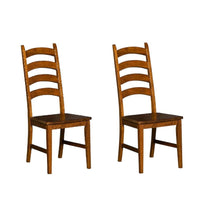 Rustic Amber Side Chair with Distressed Finish and Solid Rubberwood Construction