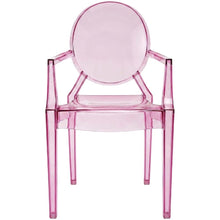 Acrylic Stackable Dining Armchair, Contoured Back, Pink