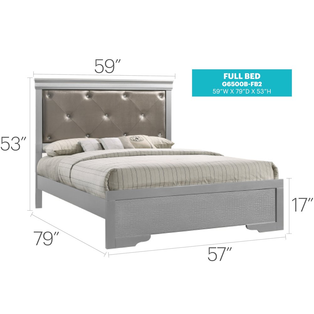 Glory Furniture Lorana Full Bed in Champagne Color