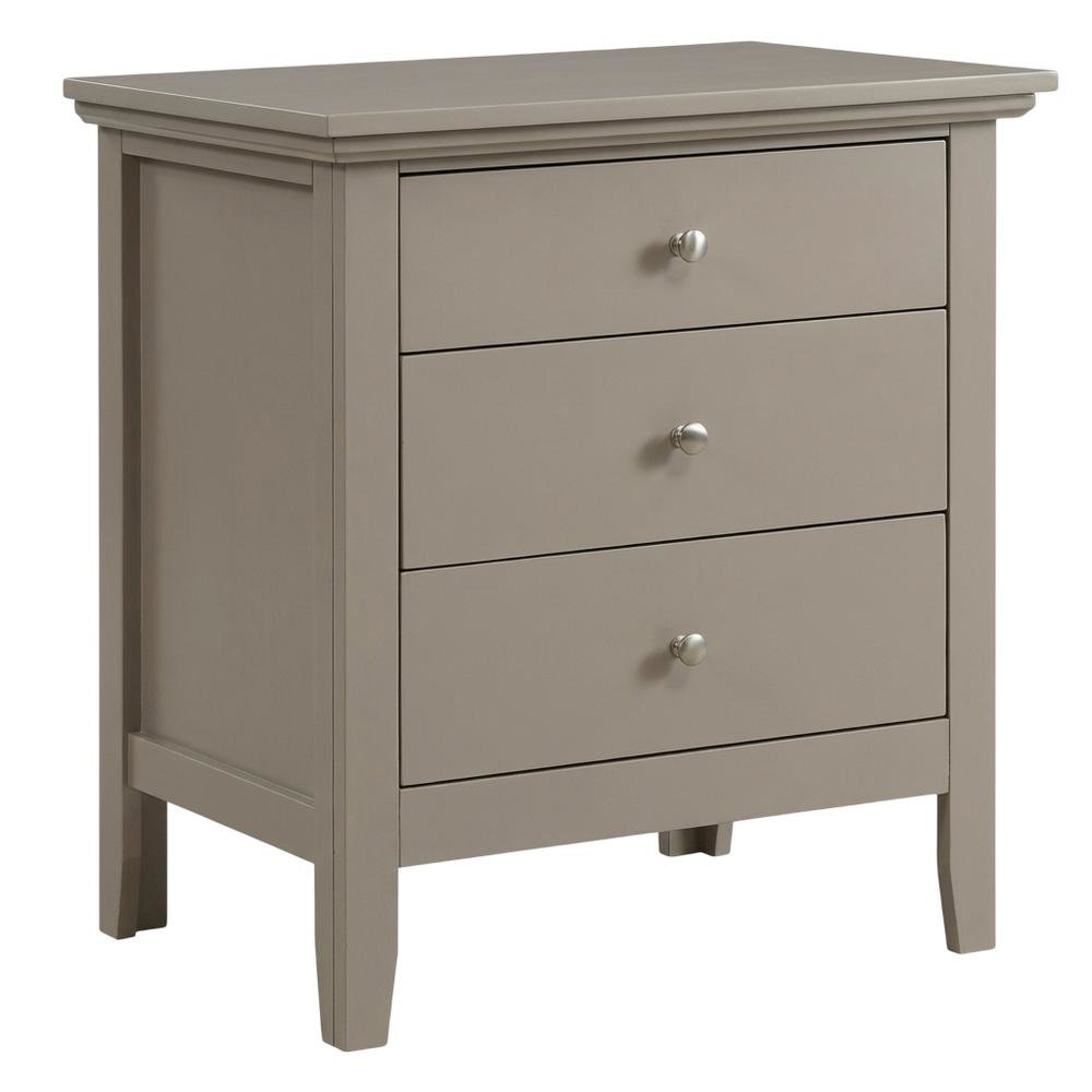 Casual Champagne Nightstand with Dovetailed Drawers and Metal Glides