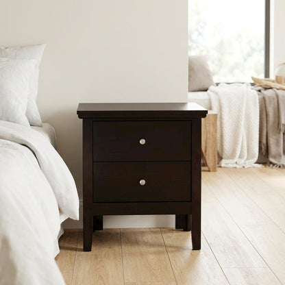Espresso Nightstand with Transitional Design and Sturdy Construction