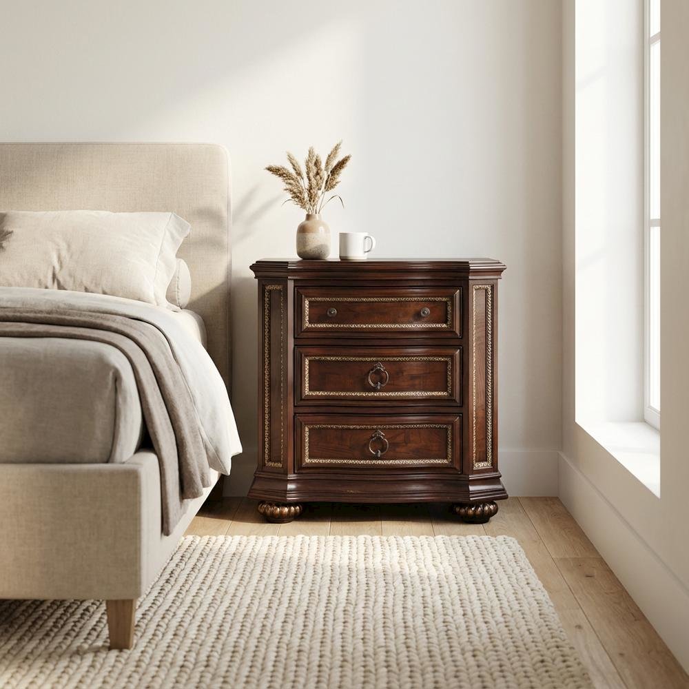 Cherry Night Stand with Dovetailed Drawers and Traditional Design