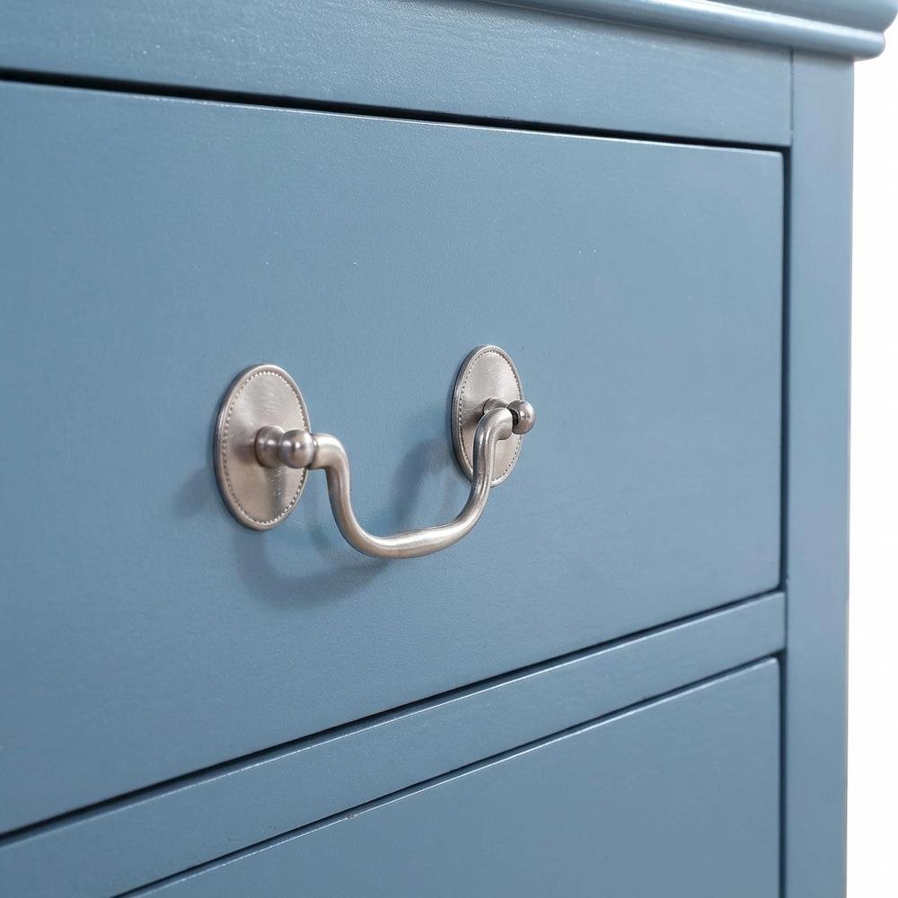 Blue Nightstand with Traditional Style and Sturdy Construction