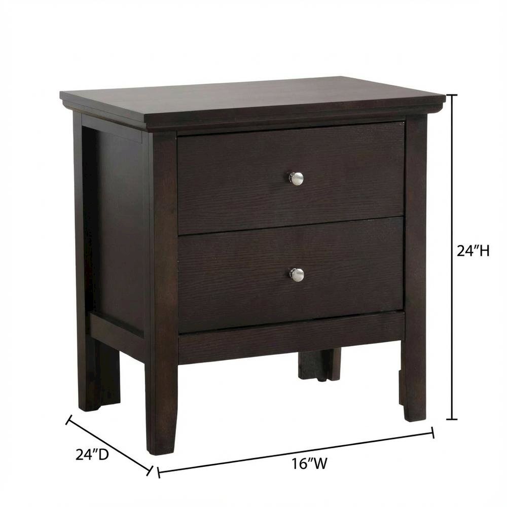 Espresso Nightstand with Transitional Design and Sturdy Construction