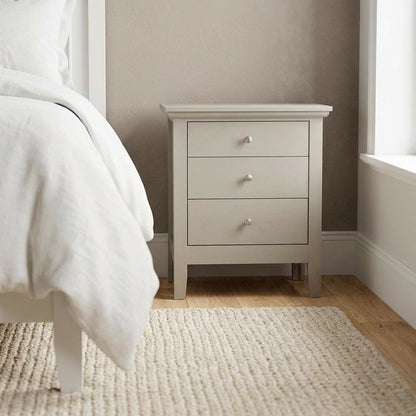 Casual Champagne Nightstand with Dovetailed Drawers and Metal Glides