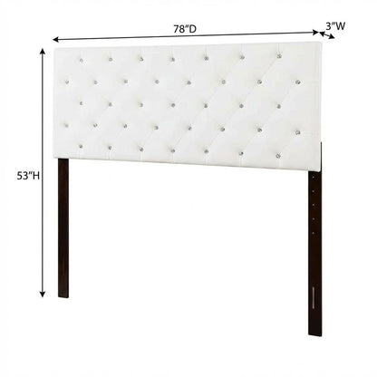 White King Headboard with Casual Design and Durable Frame Construction