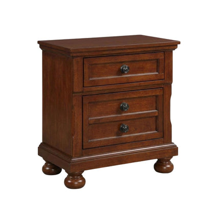 Contemporary Cherry Nightstand with Dovetailed Drawers and Metal Glides