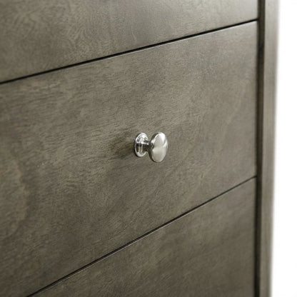 Smoked Gray Nightstand with 3 Drawers and Casual Style