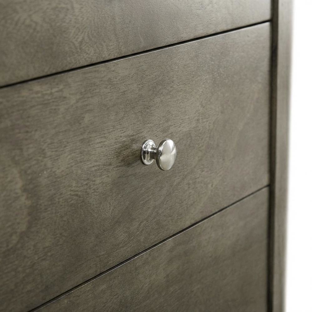 Smoked Gray Nightstand with 3 Drawers and Casual Style