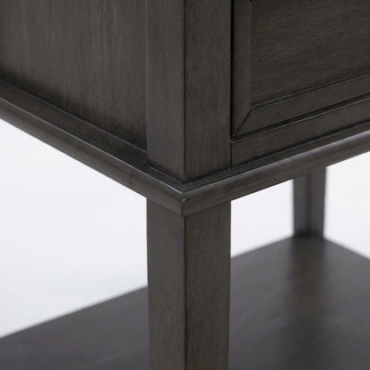 Gray Nightstand with Contemporary Style, Dovetailed Drawers, and Metal Glides