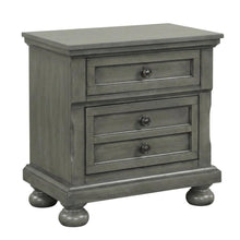 Contemporary Gray Nightstand with Dovetailed Drawers and Metal Glides