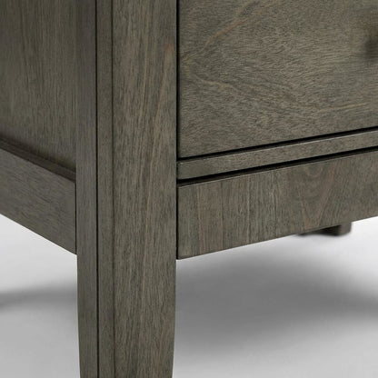 Smoked Gray Nightstand with 3 Drawers and Casual Style